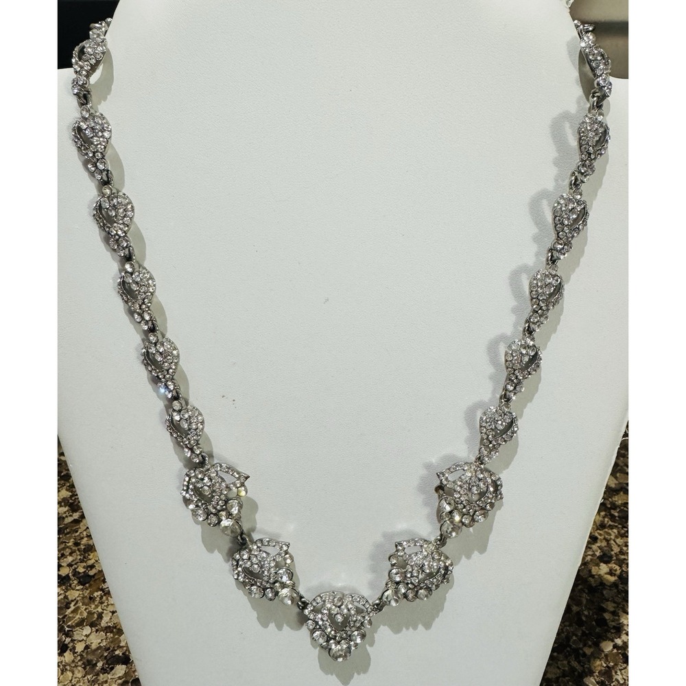 Natasha Clear Crystal Large‎ Bridal Statement Necklace 18-21" Prom Formal